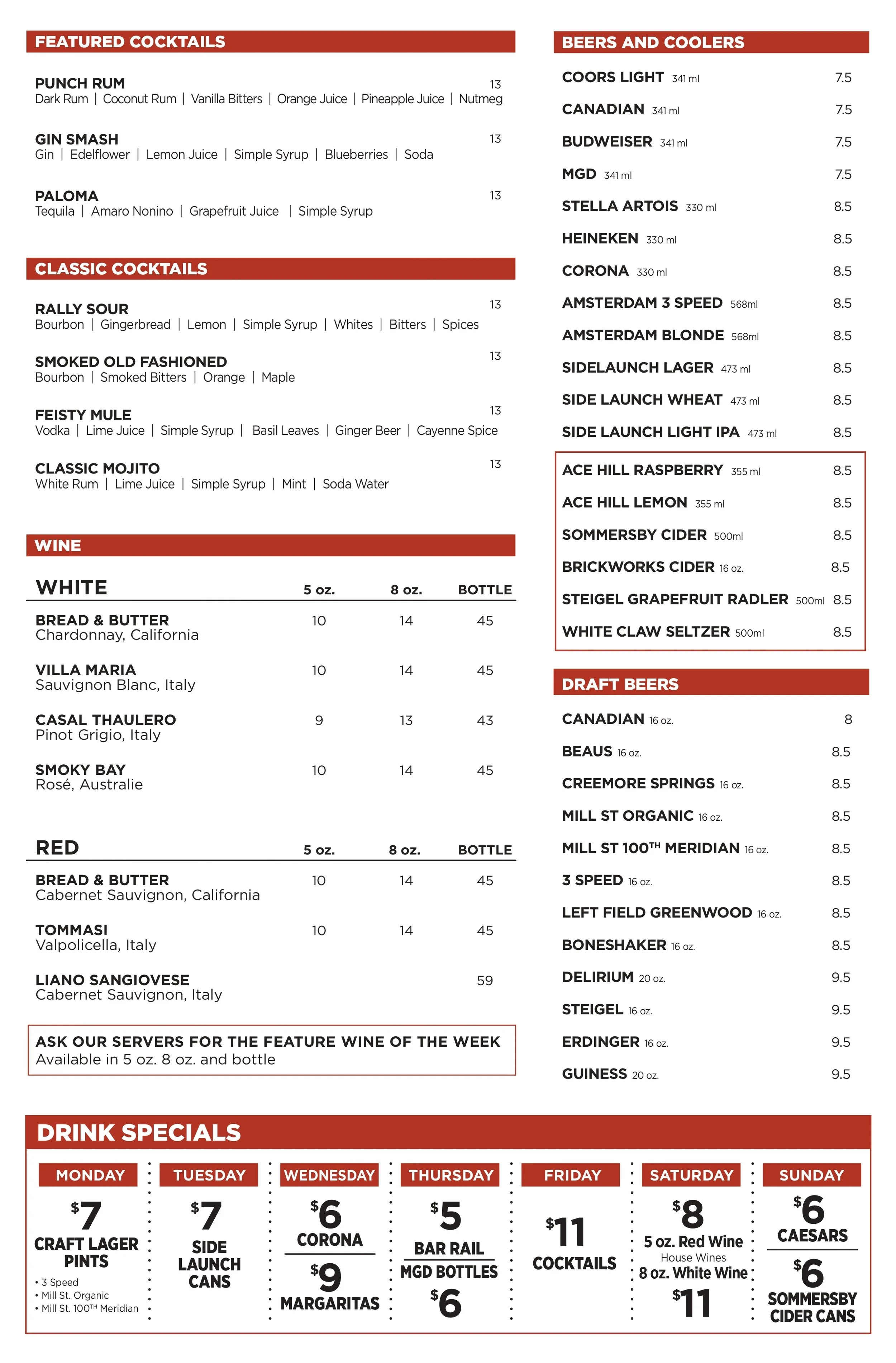 Menu online for rally's